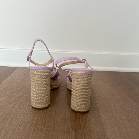 Coach Talina Platform Espadrille Violet Raffia Sandals Shoes Size 9 - Picture 6 of 8